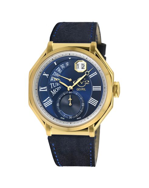 Orologio al quarzo da uomo in pelle nera Marchese