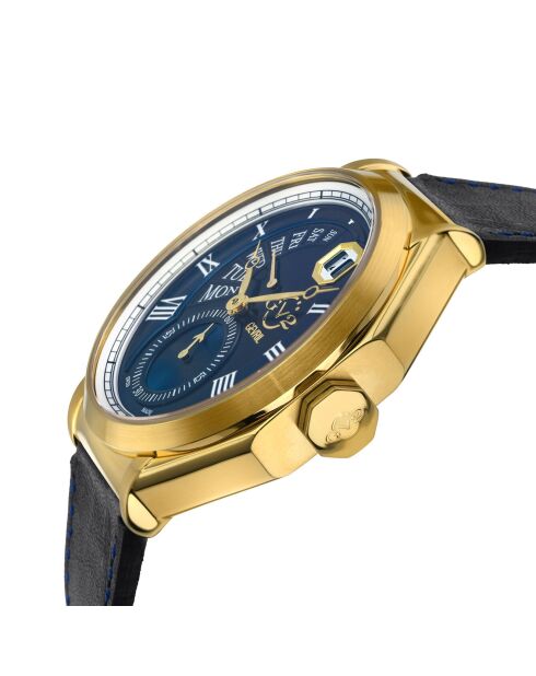 Orologio al quarzo da uomo in pelle nera Marchese