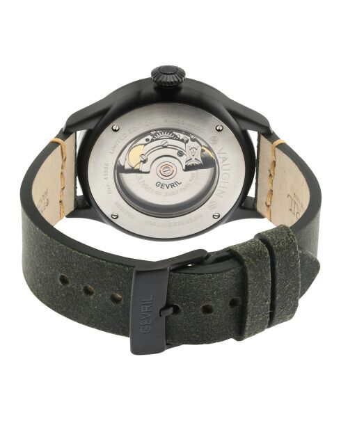 Vaughn automatisch herenhorloge van olijfgroen leer