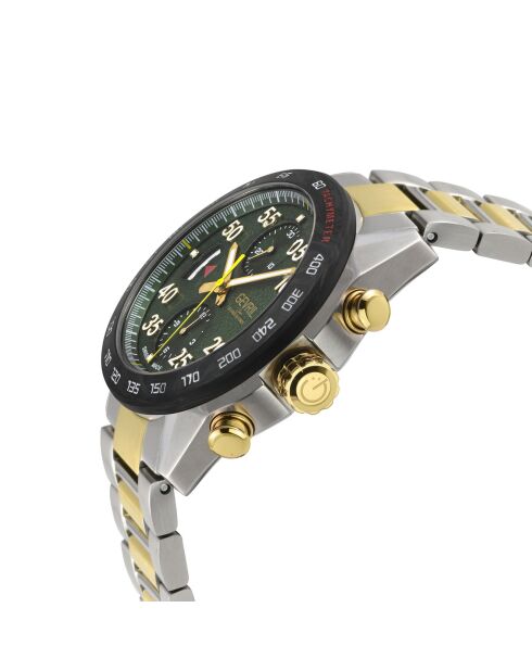 Ascari Chronograph Automatikuhr für Herren aus goldenem/silberfarbenem Stahl