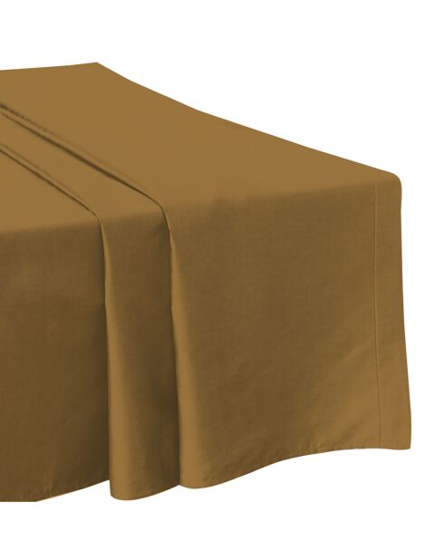 Drap plat en satin de coton bronze