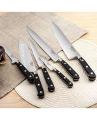 Bloc spaguetti + 5 couteaux en bois clair Origin marron - 26x15.5 cm