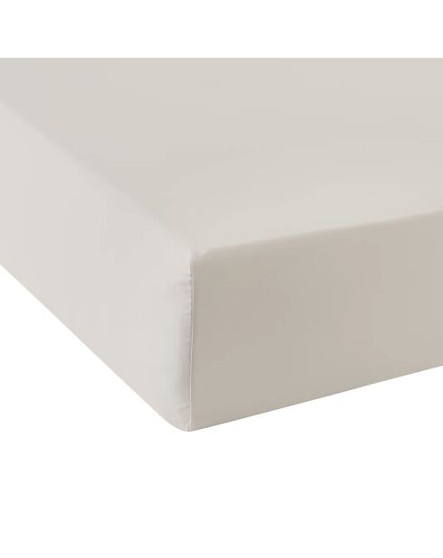 Drap housse en satin de coton bonnet 30 cm ivoire