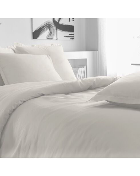 Housse de couette en satin de coton ivoire