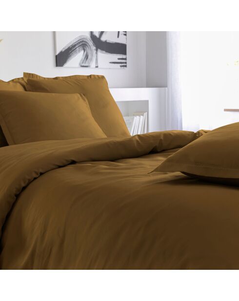 Housse de couette en satin de coton bronze
