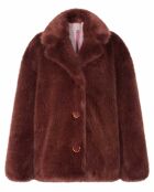 Manteau court en Fausse Fourrure Bijou choco