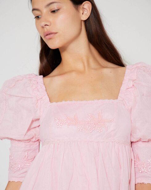 Robe Babydoll Bridgerton rose poudre