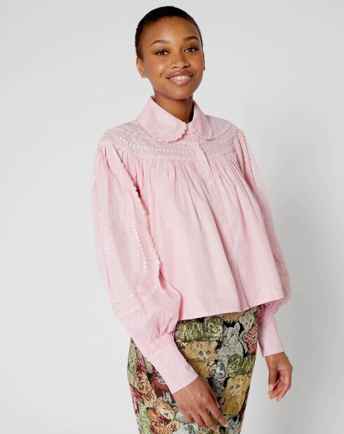 Chemise large Bridgerton rose poudre