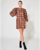 Robe courte Crochet Paillette chocolat