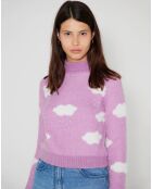 Pull en Mohair & Laine mélangés Nuage lilas