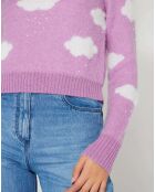 Pull en Mohair & Laine mélangés Nuage lilas