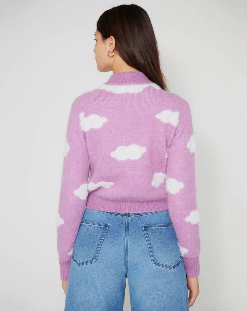 Pull en Mohair & Laine mélangés Nuage lilas