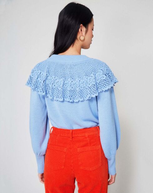 Pull en Laine mélangée Babydoll Rosalie bleu