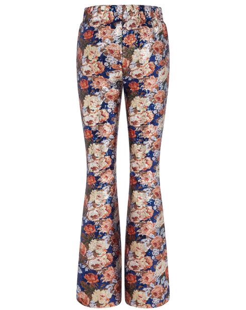 Pantalon à Sequins Roses encre