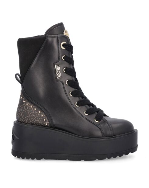 Boots en Cuir Alix noires