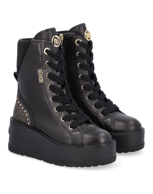 Boots en Cuir Alix noires