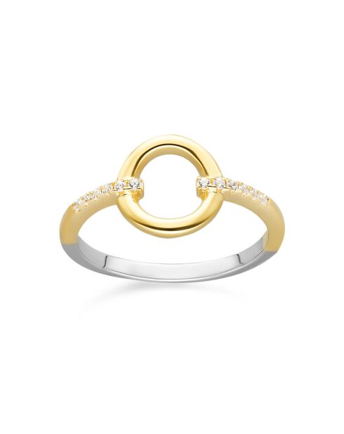 Bague Elise en Argent doré & Oxyde de Zirconium blanc