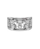 Bague en Argent rhodié & Oxyde de Zirconium blanc
