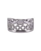Bague en Argent rhodié & Oxyde de Zirconium blanc
