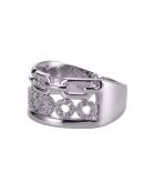 Bague en Argent rhodié & Oxyde de Zirconium blanc