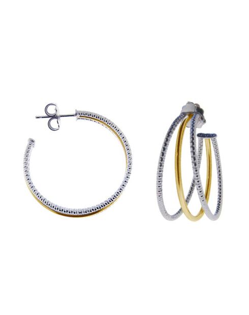 Boucles d'oreilles en Argent rhodié & doré