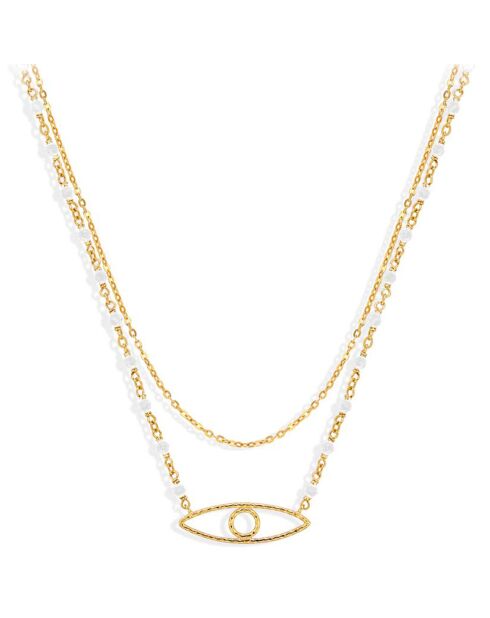 Collier en Argent doré & Spinelle blanche