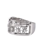 Bague en Argent rhodié & Oxyde de Zirconium blanc