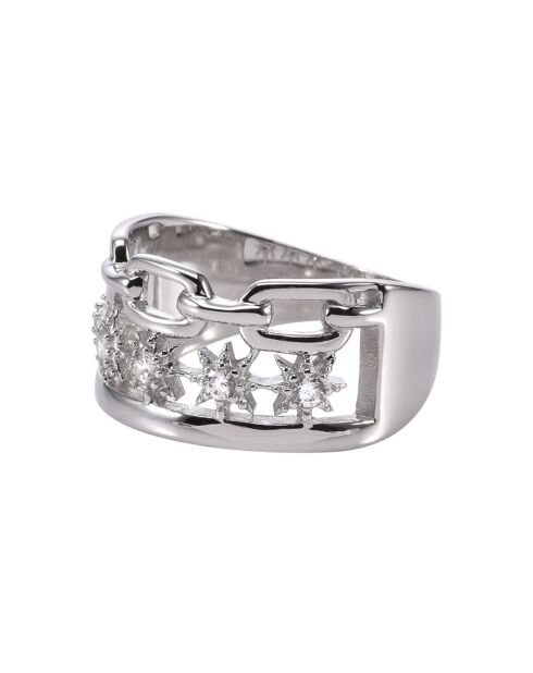 Bague en Argent rhodié & Oxyde de Zirconium blanc