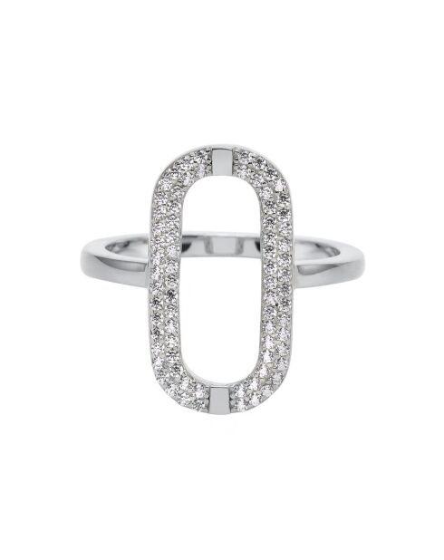 Bague en Argent rhodié & Oxyde de Zirconium