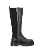 Bottes en Cuir Cassis noires