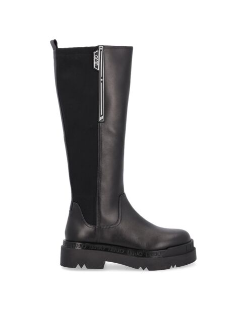Bottes en Cuir Cassis noires