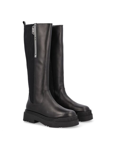 Bottes en Cuir Cassis noires