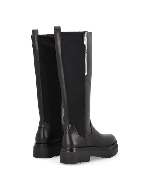 Bottes en Cuir Cassis noires
