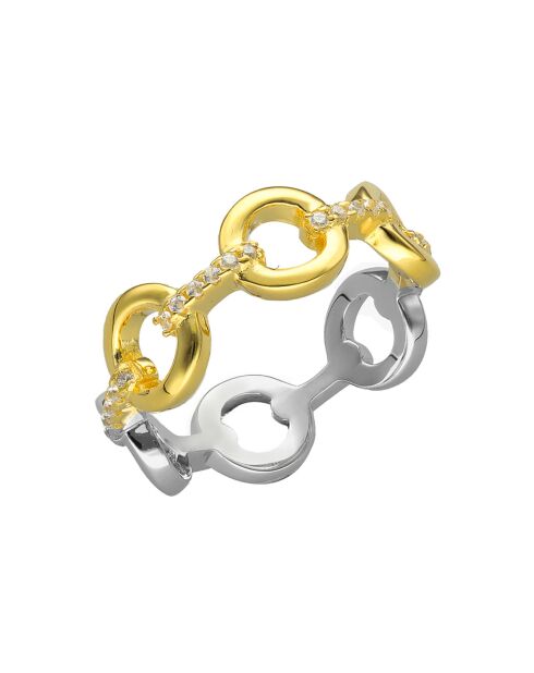 Bague Elise en Argent doré & Oxyde de Zirconium blanc