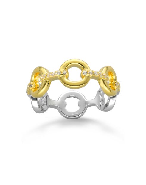 Bague Elise en Argent doré & Oxyde de Zirconium blanc