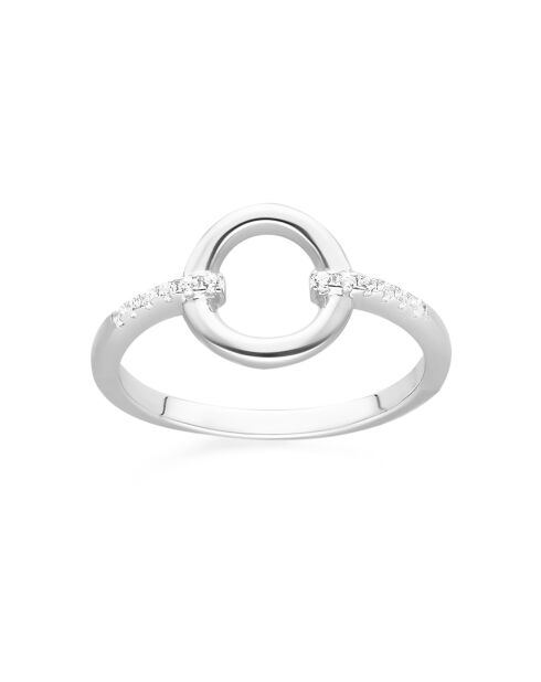 Bague Elise en Argent rhodié & Oxyde de Zirconium blanc