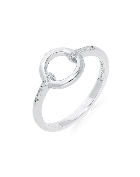 Bague Elise en Argent rhodié & Oxyde de Zirconium blanc