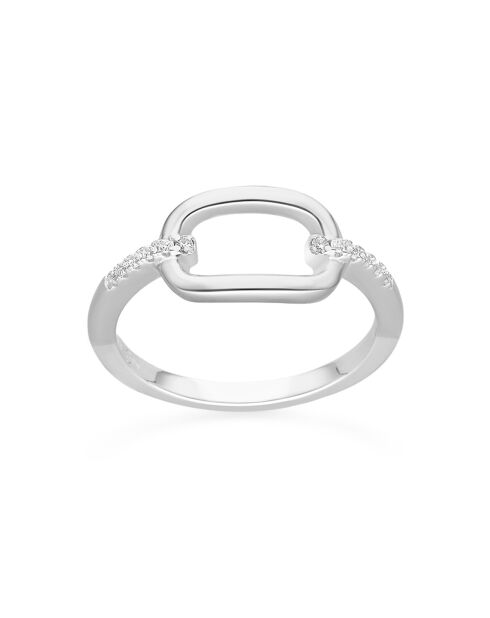 Bague Olga en Argent rhodié & Oxyde de Zirconium blanc
