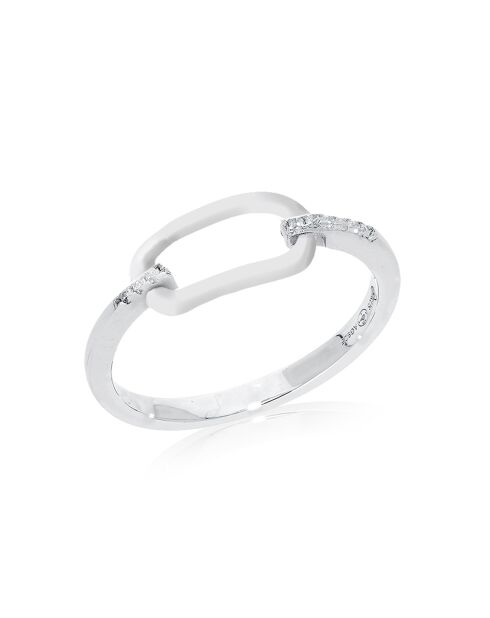 Bague Olga en Argent rhodié & Oxyde de Zirconium blanc