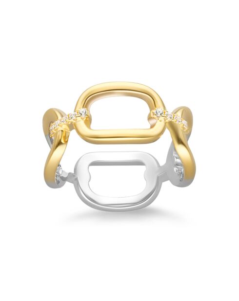 Bague Olga Argent doré & Oxyde de Zirconium blanc