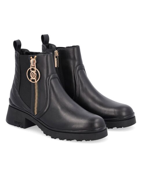 Boots en Cuir Ninon noires