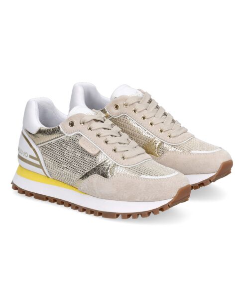 Sneakers en Cuir Agathe beiges