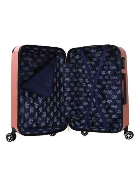 Valise Cabine 4 roues doubles Victoria 55 cm rose doré