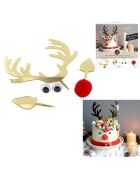 Coffret décoration de gâteau renne doré