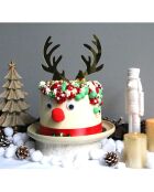 Coffret décoration de gâteau renne doré