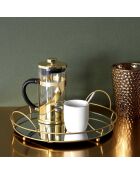 2 Tasses liseré blanc/doré - D.7.4x8.3 cm