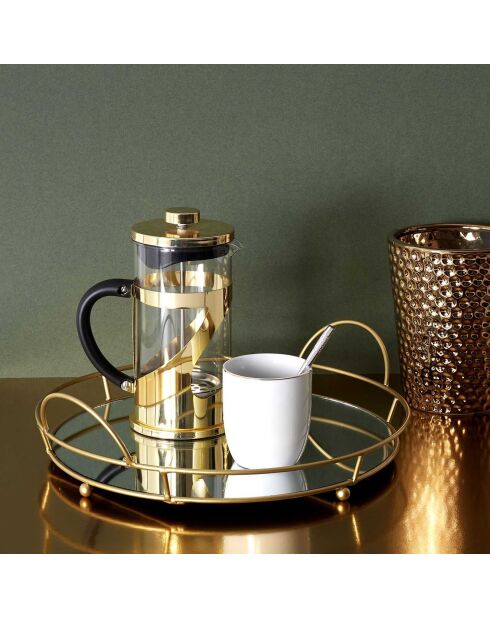 2 Tasses liseré blanc/doré - D.7.4x8.3 cm