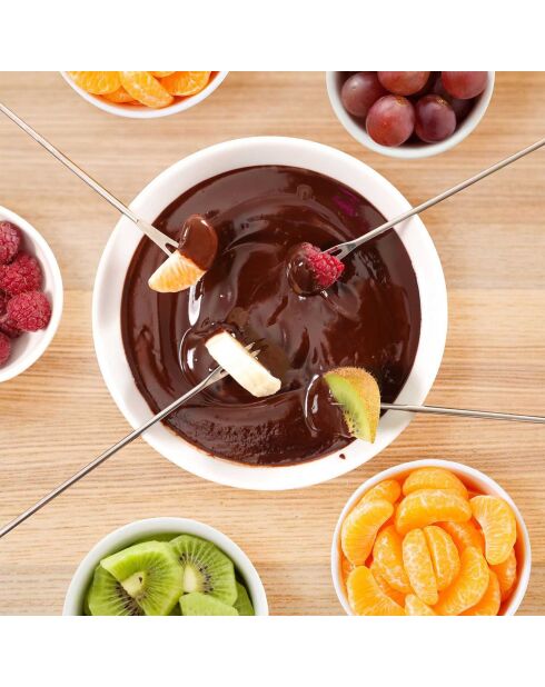 6 Piques à fondue bois/inox