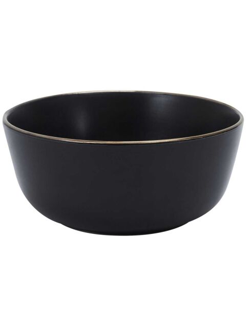 2 Bols liseré noir/doré - D.14.5x6.5 cm