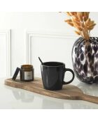 2 Mugs liseré noir/doré - D.9.4x9.9 cm